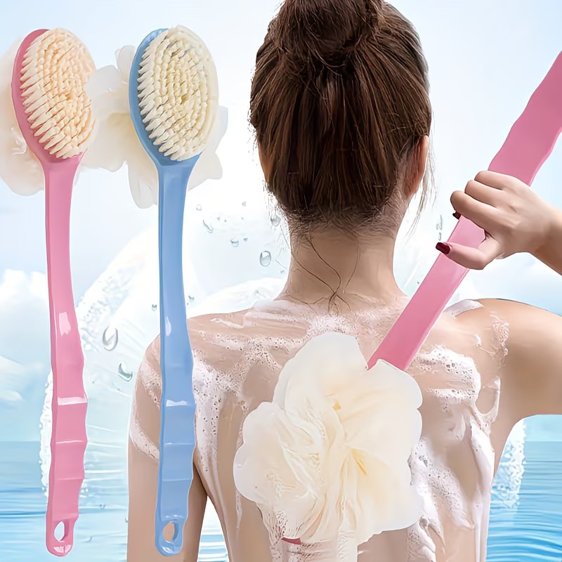 Exfoliating Scrub Mens - 2-In-1 Soft Fiber Bath Brush Gentle