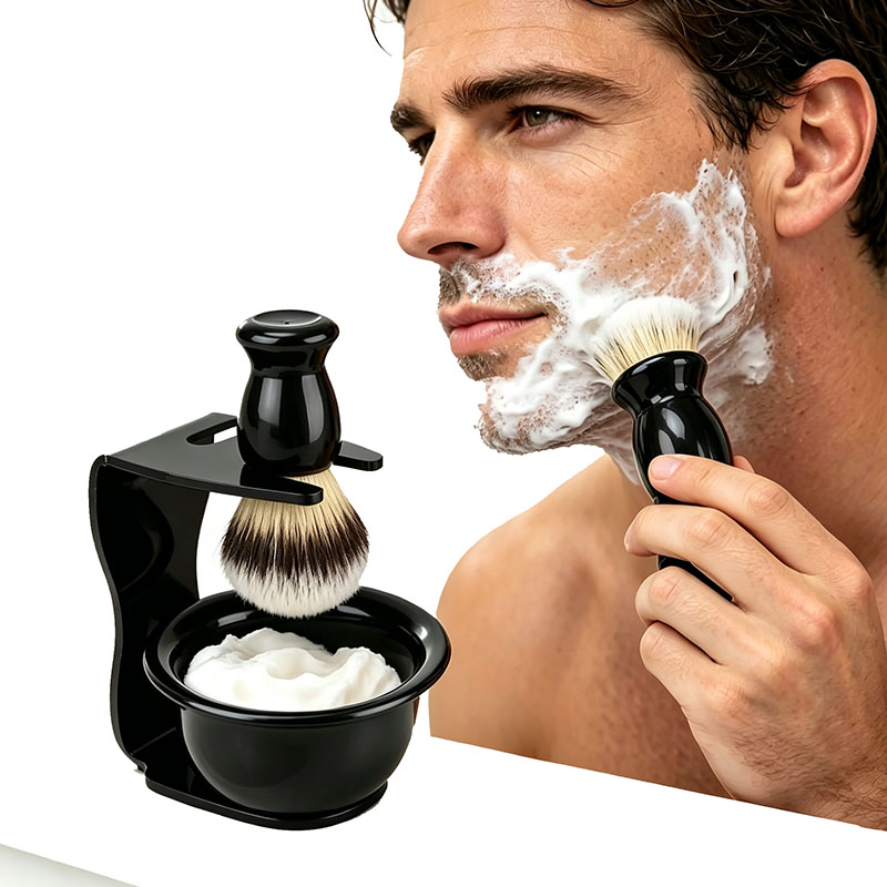 Shaving Bowl Soap - Shaving Brush Set with Stand 3-in-1