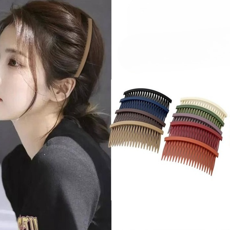 Comb Fine Tooth - Solod Color Plastic Side Hair Twist