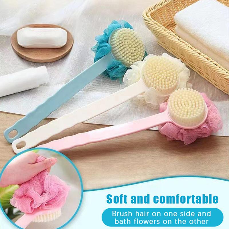 Curved Long Handle Shower Brus - Exfoliating Scrub Mens recension och pris