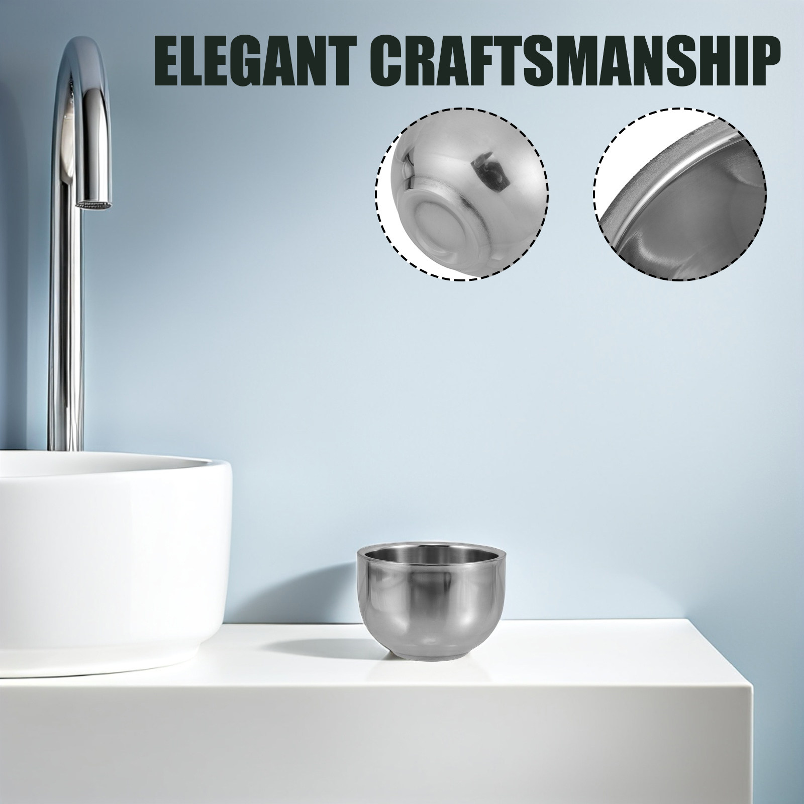 Double Layer Stainless Steel S - Shaving Bowl Soap recension och pris