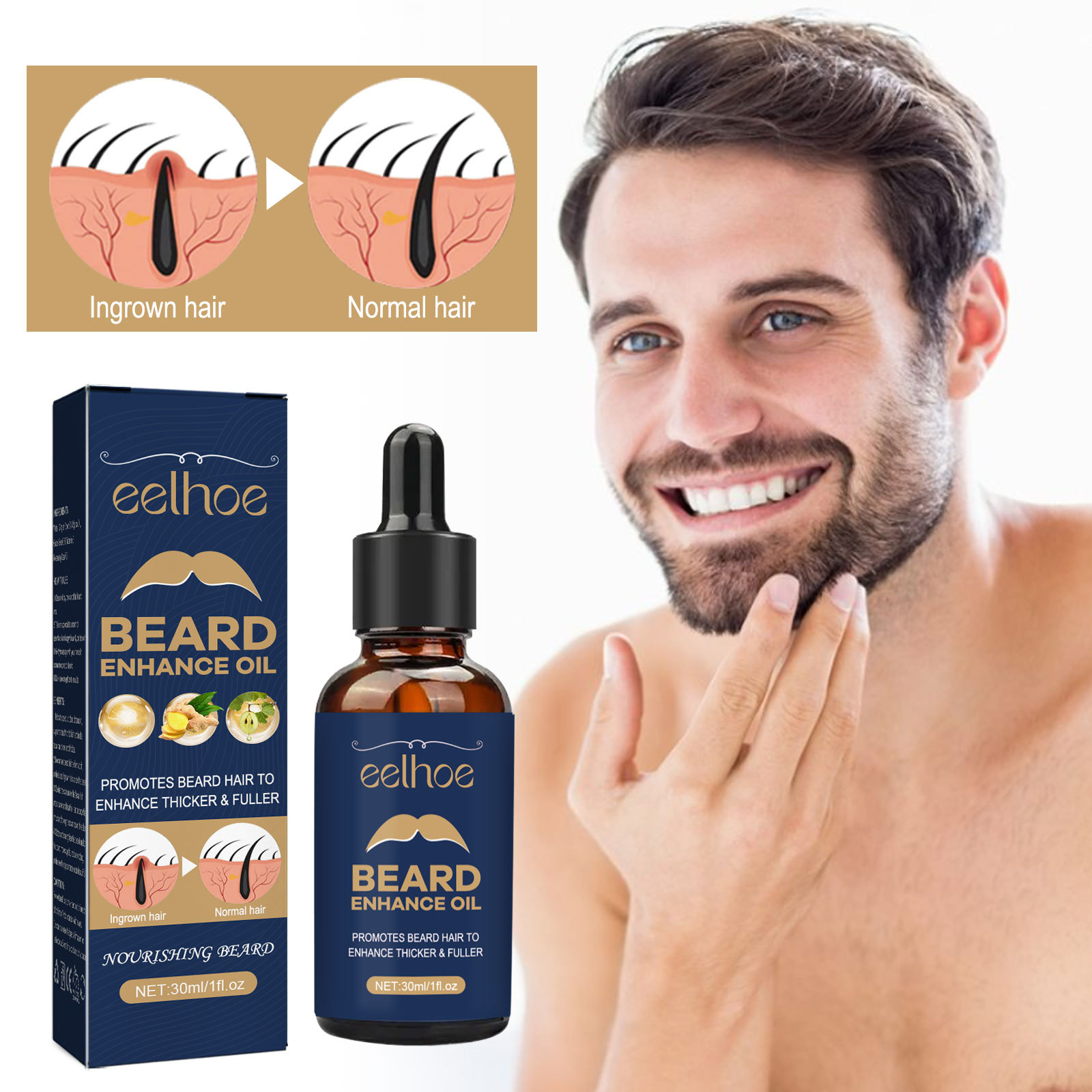 Beard Growth Oil for Men Hair  - Men'S Grooming Product recension och pris