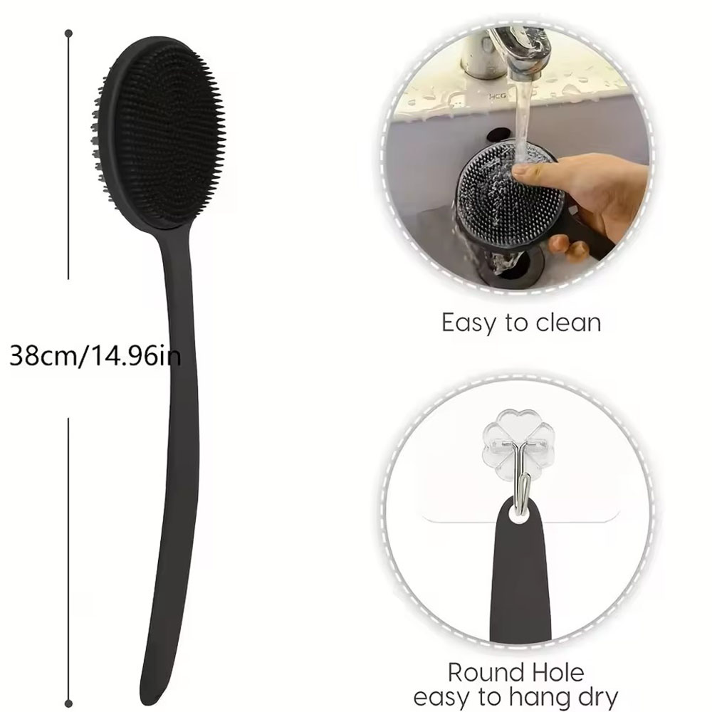 1pc Silicone Back Scrubber Bru - Exfoliating Scrub Mens recension och pris