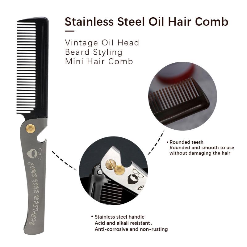 Foldable Men Hair Styling Comb - Men Grooming Home recension och pris