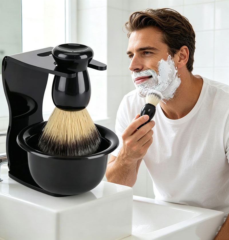 Shaving Brush Set with Stand 3 - Shaving Bowl Soap recension och pris