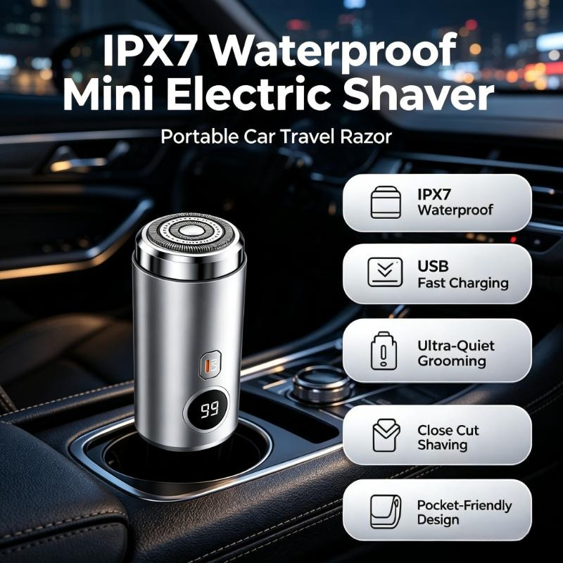 IPX7 Waterproof Pocket Sized E - Men'S Grooming Razor Kit recension och pris