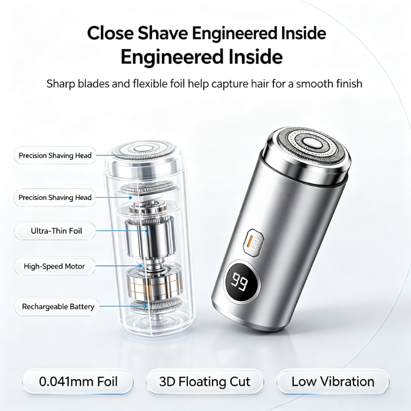 IPX7 Waterproof Pocket Sized E - Men'S Grooming Razor Kit recension och pris