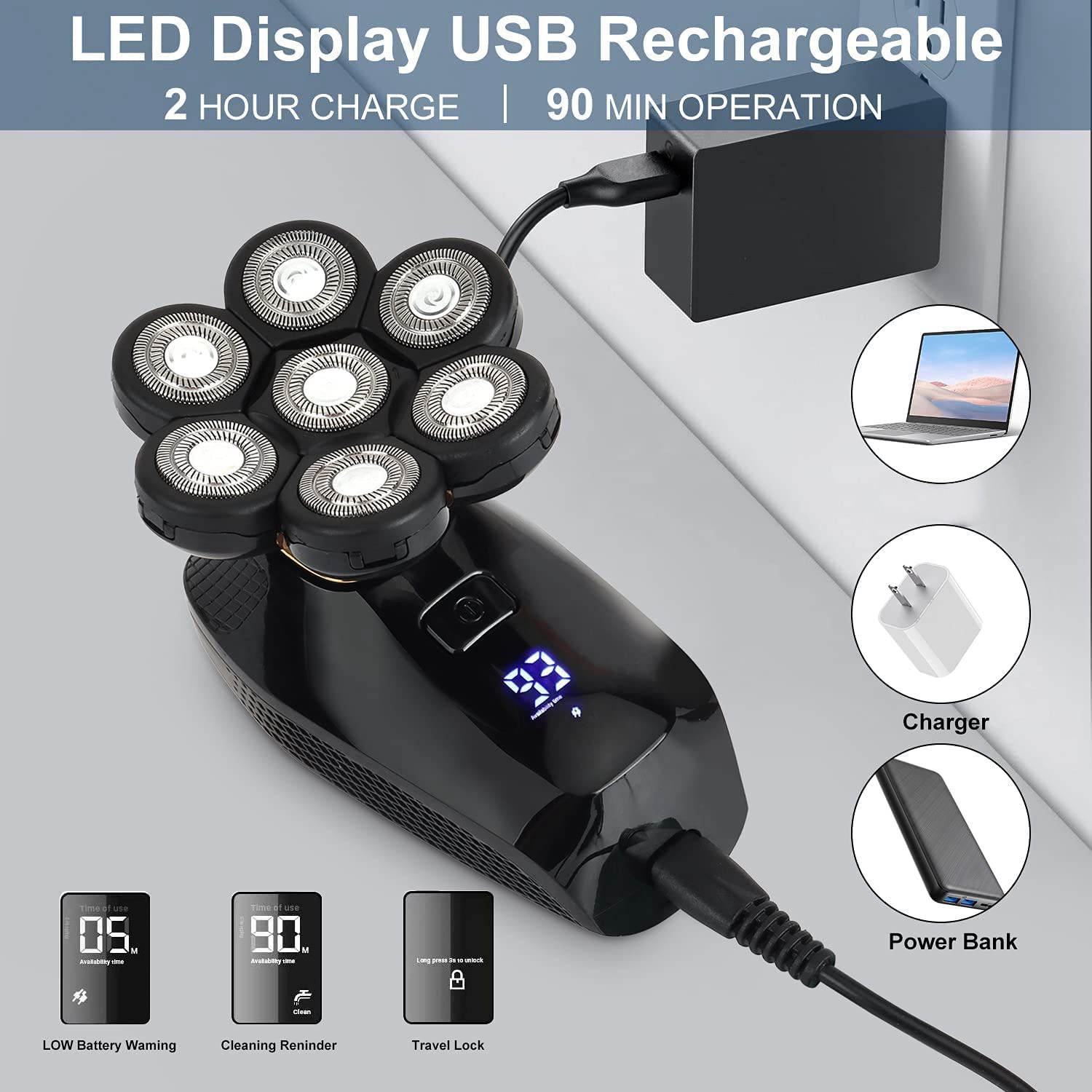 A60T Effortless 7D Electric Ra - Men'S Grooming Razor Kit recension och pris