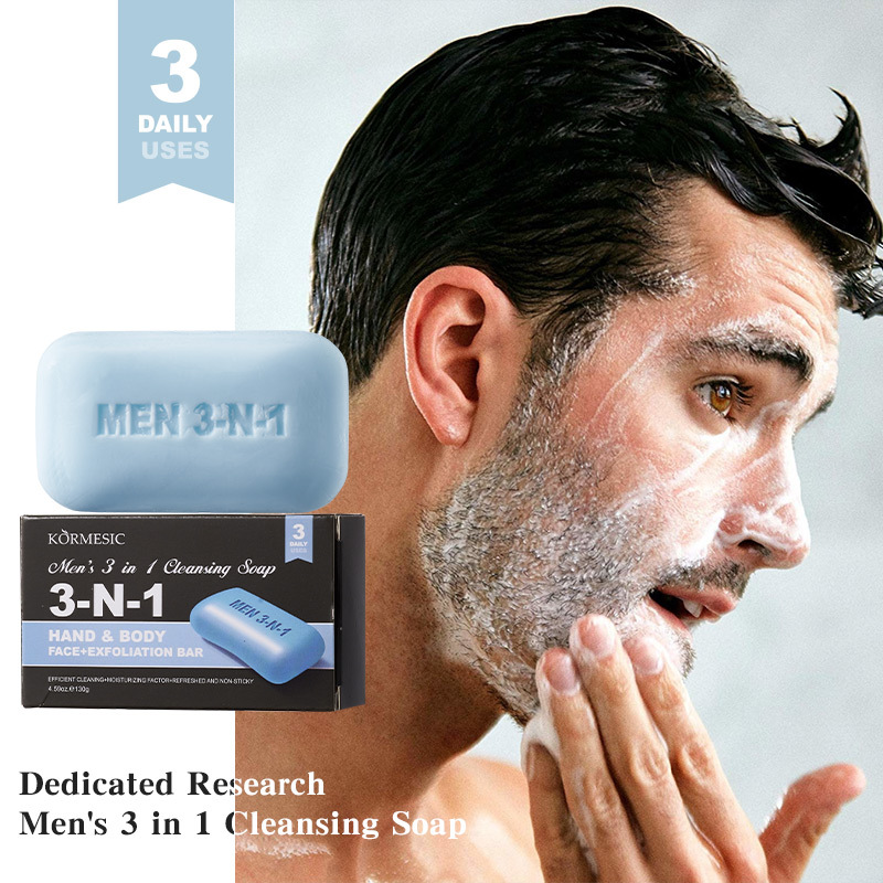 Men's 3-in-1 Cleansing Bar Soa - Exfoliating Scrub Mens recension och pris