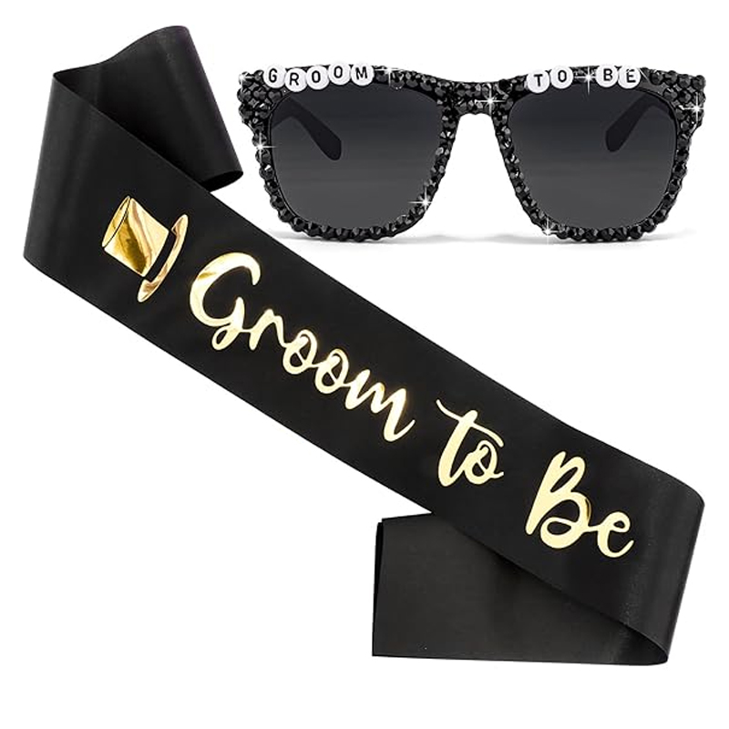 Groom To Be Black Satin Sash R - Men'S Grooming For Engagement recension och pris