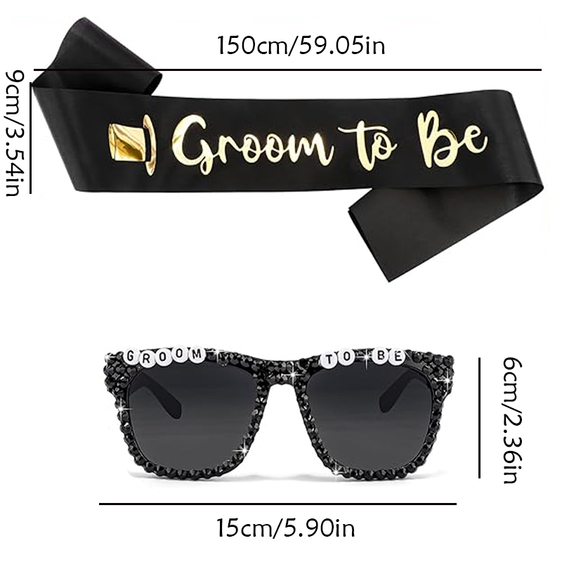 Groom To Be Black Satin Sash R - Men'S Grooming For Engagement recension och pris